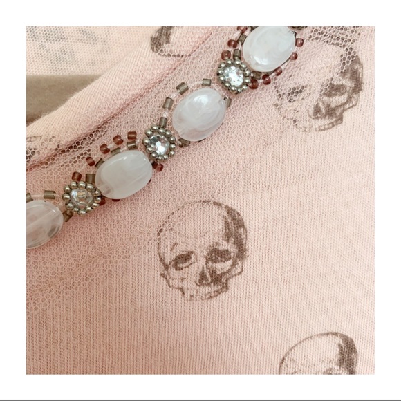Princess Vera Wang Pink Polka Skull Tee Indie Sleaze Pastel Goth XS - Picture 5 of 7